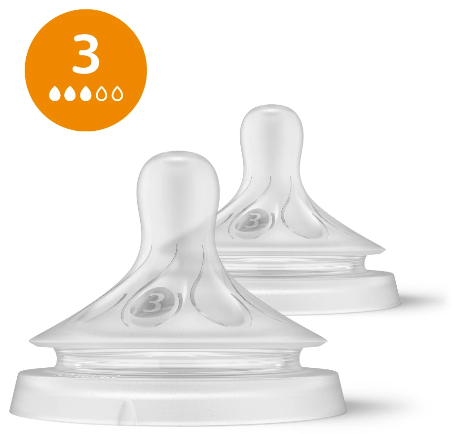 Philips AVENT Natural Response SCY963/02 Kūdikio buteliuko žindukas, padedantis sumažinti pilvo dieglius, Ortodontinis, Antidieglių vožtuvas, 2 vnt.