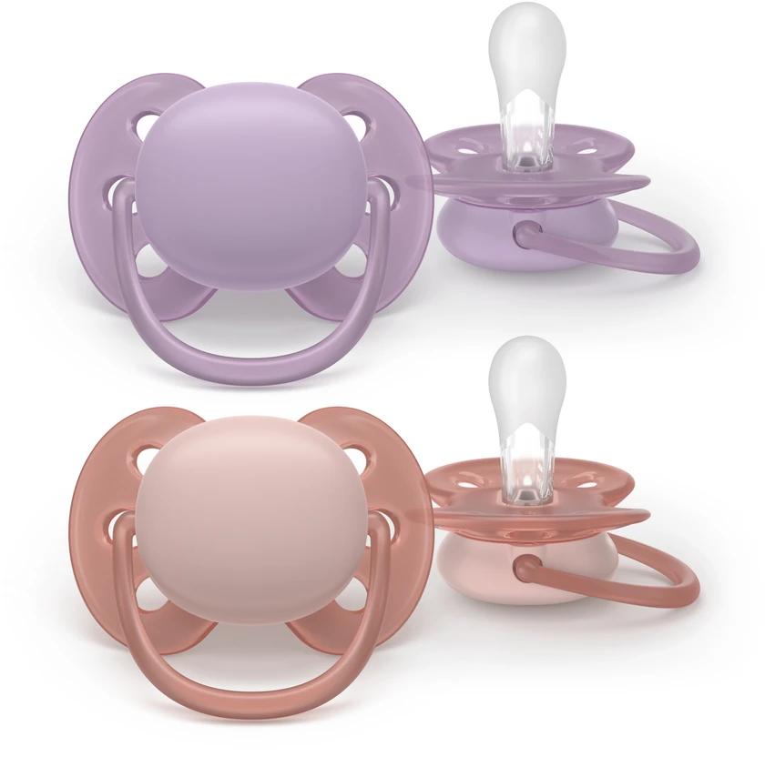 „Philips Avent“ čiulptukas „Ultra Soft“, 6–18 mėn., violetinės ir rožinės spalvos