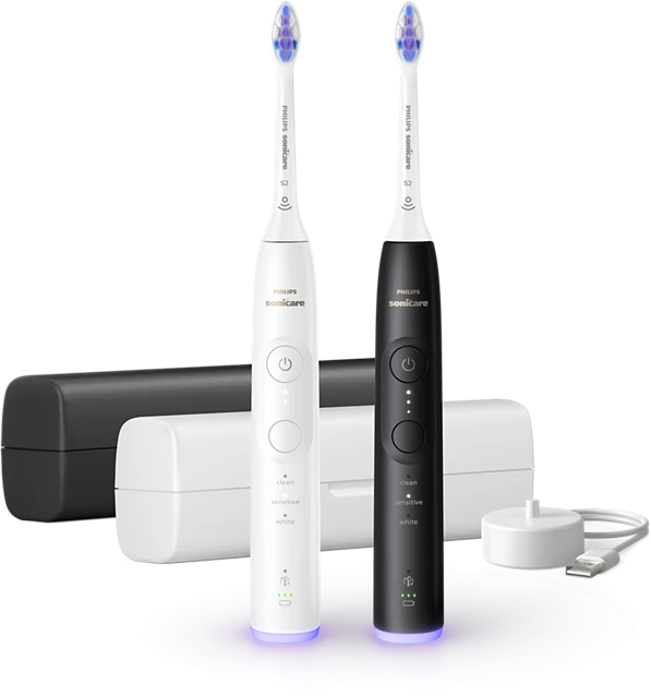 Elektriniai dantų šepetėliai Philips Sonicare Series 6500 HX7419/01, 2 vnt. (juodas ir baltas)