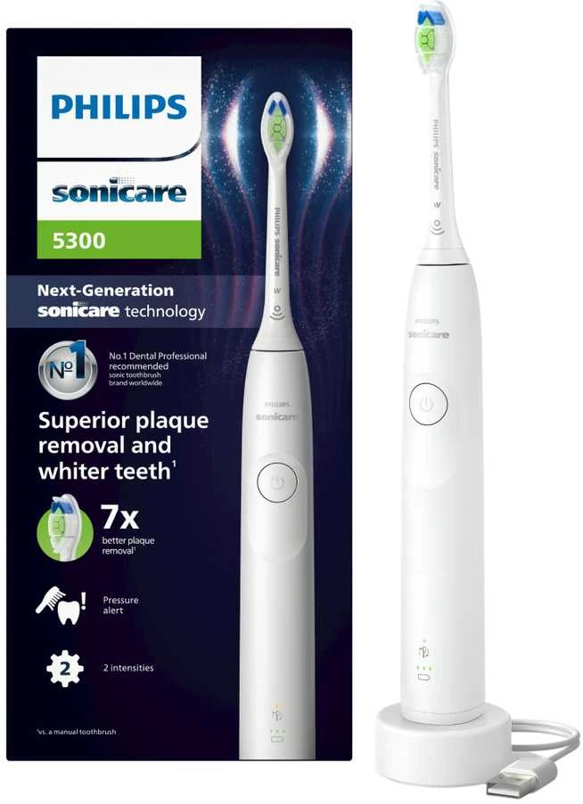 Elektrinis dantų šepetėlis Philips Sonicare Series 5300 HX7108/01, Baltas
