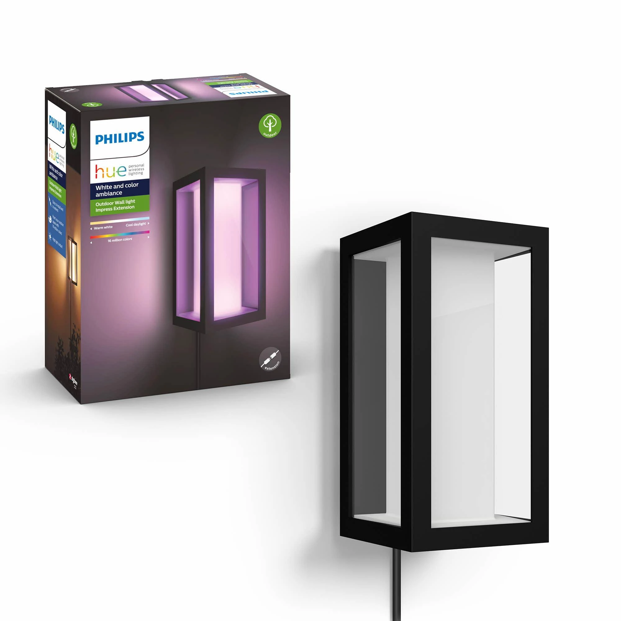 Philips Hue Sieninis lauko šviestuvas Impress (Baltas ir spalvotas)