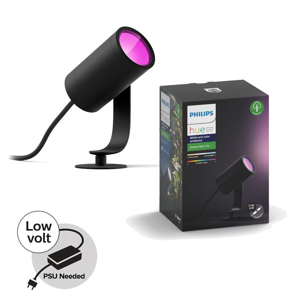 Philips Hue Taškinis lauko šviestuvas Lily (Baltas ir spalvotas)