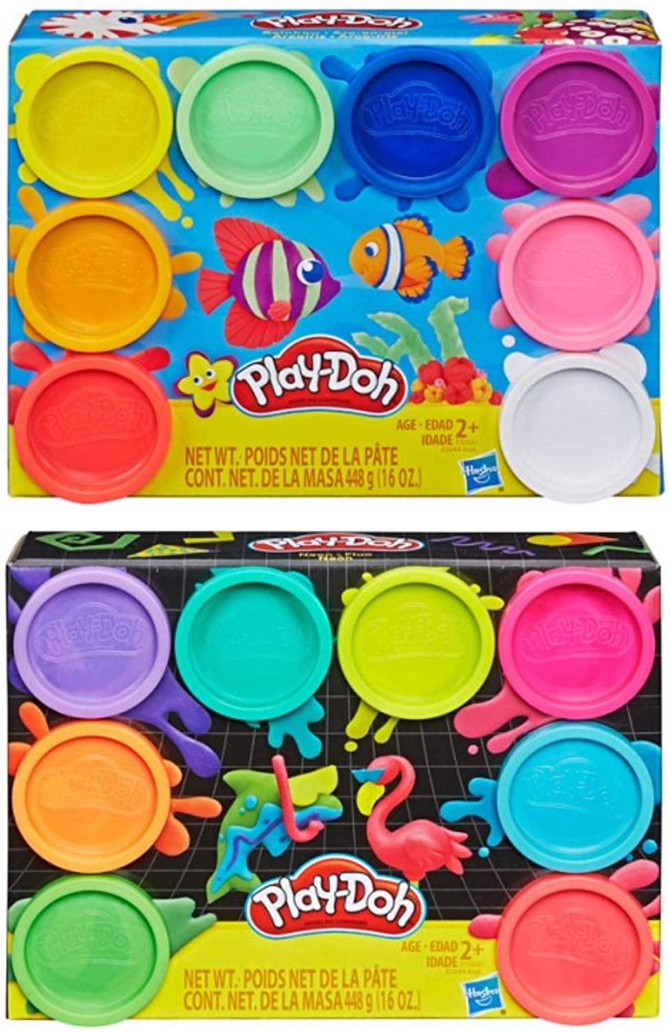 PLAY-DOH HASBRO CASTRY CAY 8 SPALVŲ NEONINĖS SPALVOS KONDINĖS DOVANA