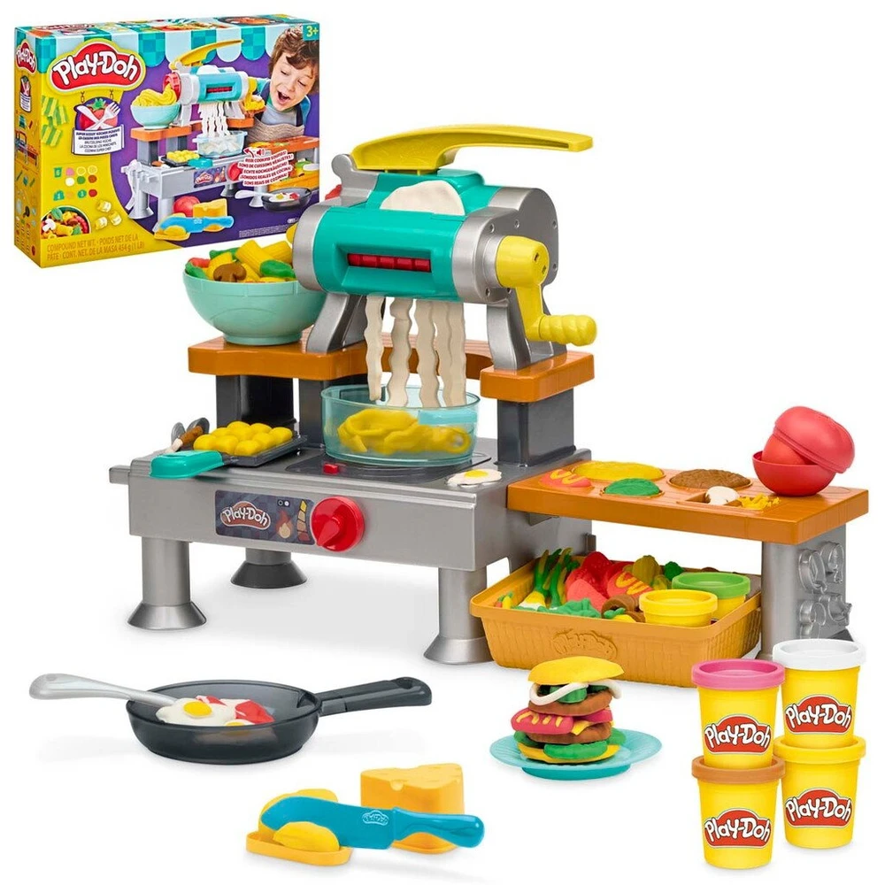 Kūrybinis plastilino rinkinys Play-Doh „Super virtuvė“, su garsais ir virtuvės priedais