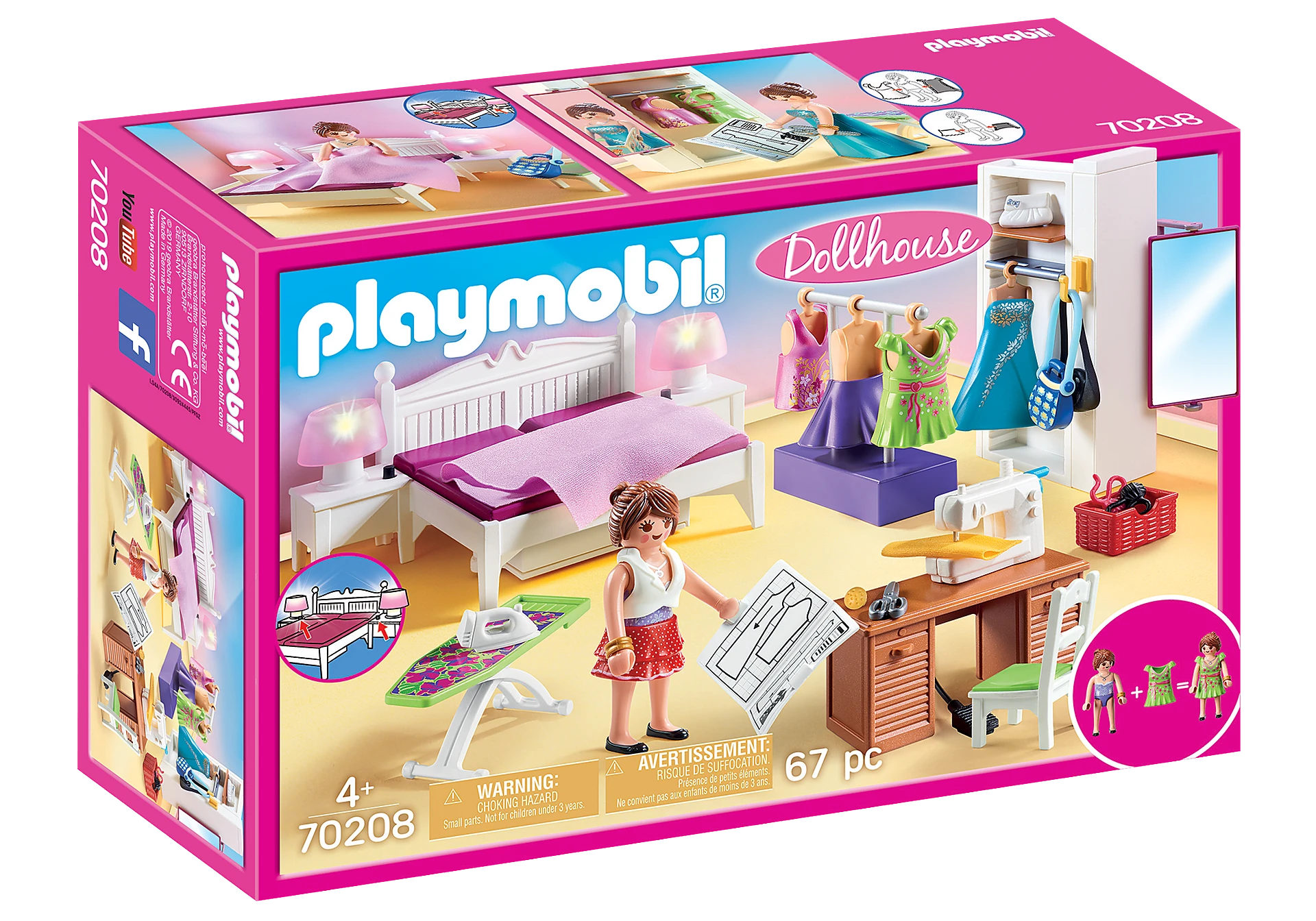 „Playmobil Dollhouse“ 70208 miegamasis su siuvimo kampu
