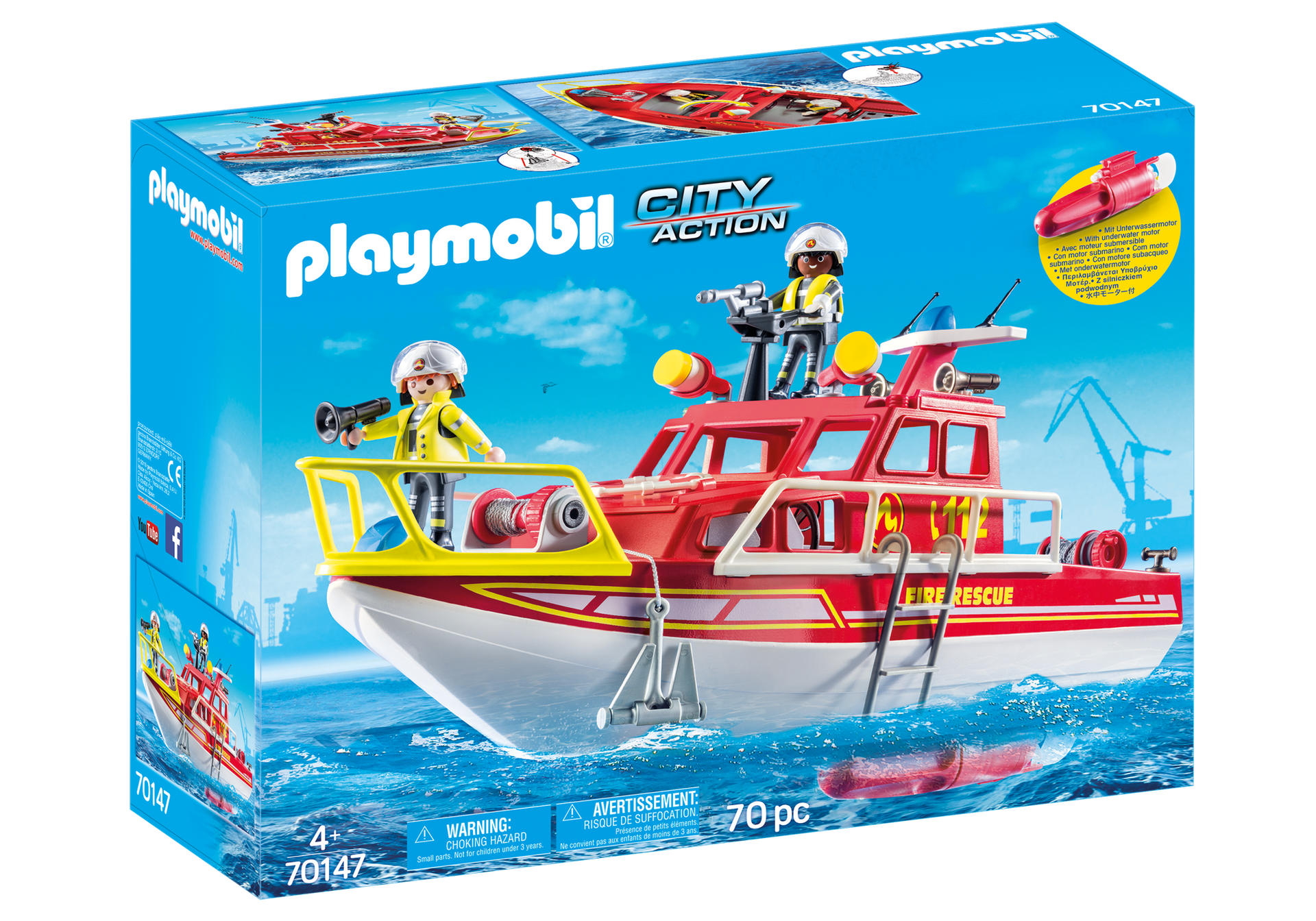 PLAYMOBIL CITY ACTION Ugnegiasių gelbėjimo laivas, 70147