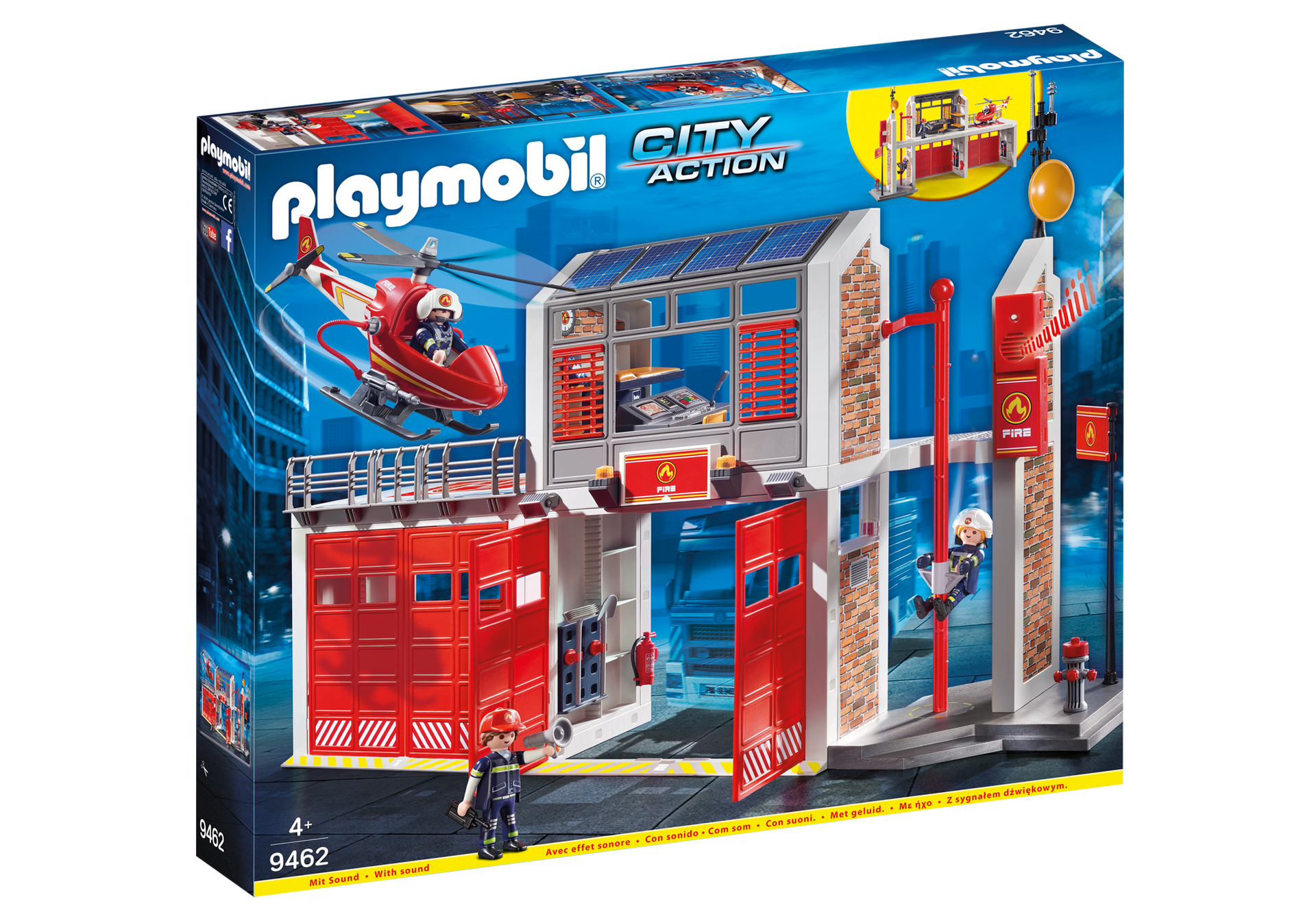 PLAYMOBIL CITY ACTION Ugniagesių gaisrinė su kopėčiomis, 9463