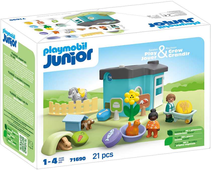 Playmobil Rinkinys su figurkami Junior 71690 Hotel augintiniams su dozownikiem pokarmu