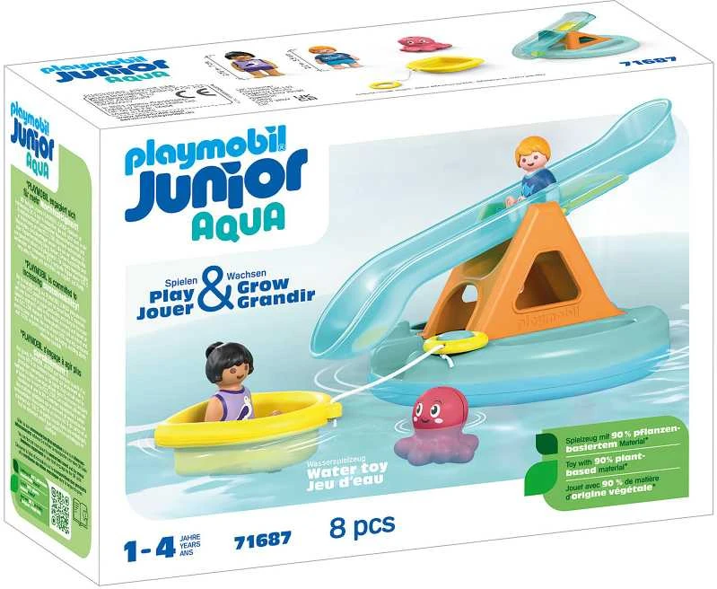 Playmobil Rinkinys su figūrėlėmis Junior Aqua 71 687 Plaukiojanti sala su čiuožykla