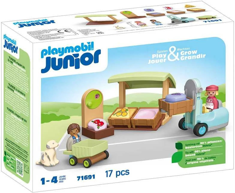 Playmobil – Junior: Organic Market Stall & Forklift (71691)