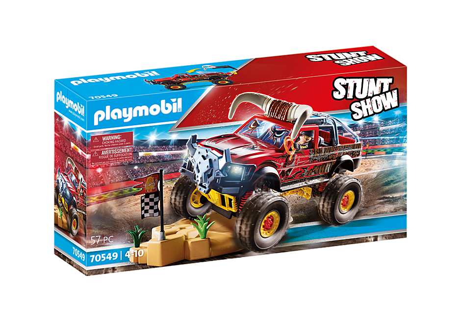 PLAYMOBIL – 70549 – 4x4 kaskadininkų šou bulius – mėlynas – mišrus – 970 g
