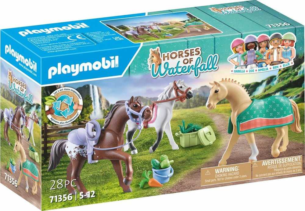 Konstruktorius Playmobil Trys arkliai su balnais 71356