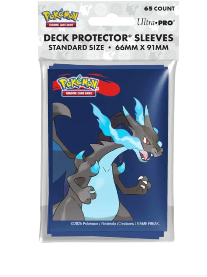 Kolekcionuojamos Kortelės - Ultra PRO Mega Charizard X 65 Sleeves 66x91 mm Juoda