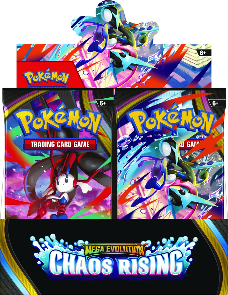 Prekybos Kortelių Booster Box - Pokémon TCG Mega Evolution Chaos Rising Booster Box 36 Pakuočių, 360 Kortelių, Daugiaspalvis