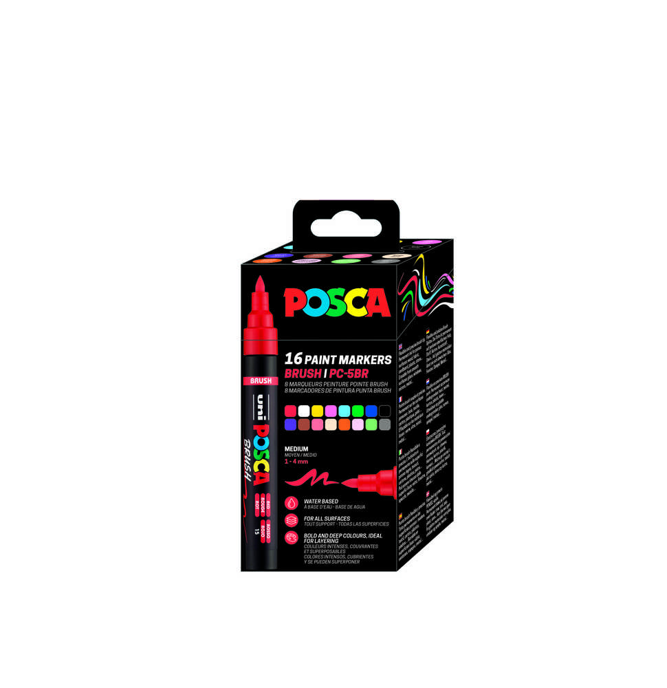 Posca - Teptukų PC-5BR rinkinys, 16 vnt. (401677)