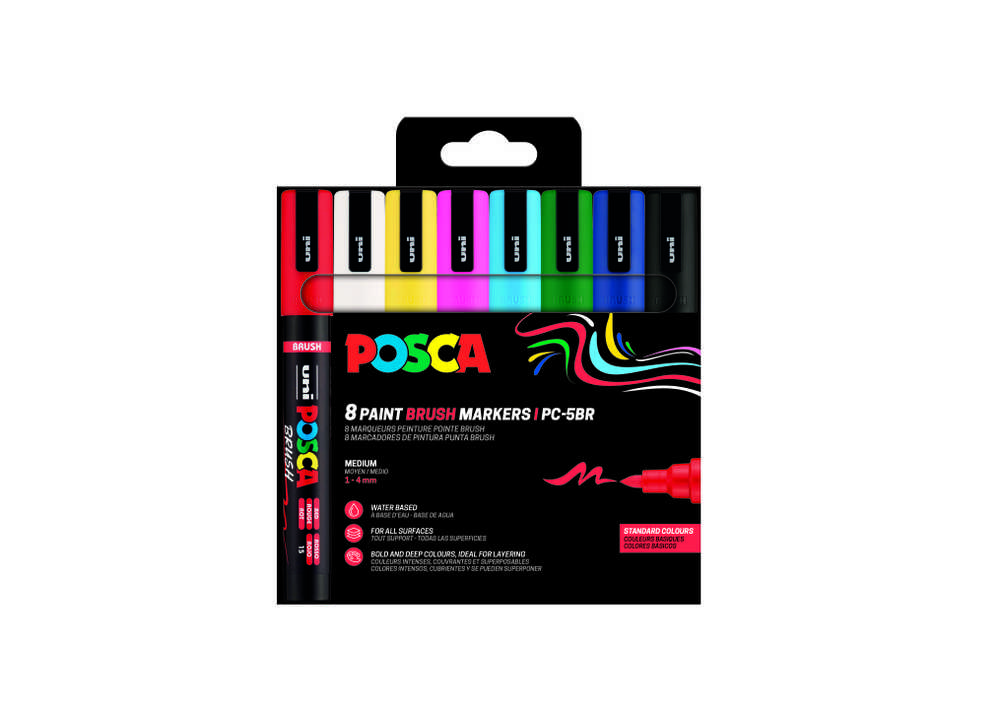 Posca - Šepetėlių PC-5BR rinkinys, 8 vnt. (401676)