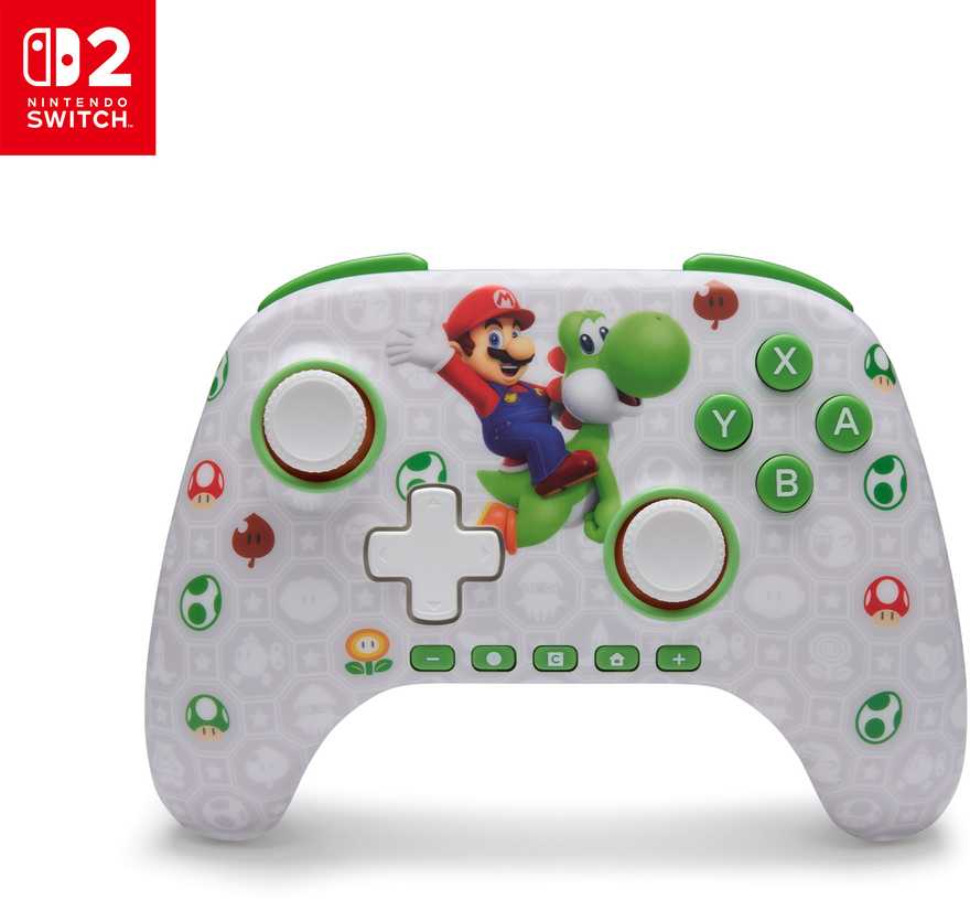 Power A „PowerA“ – belaidis valdiklis, skirtas „Nintendo Switch 2“ – Mario ir Yoshi