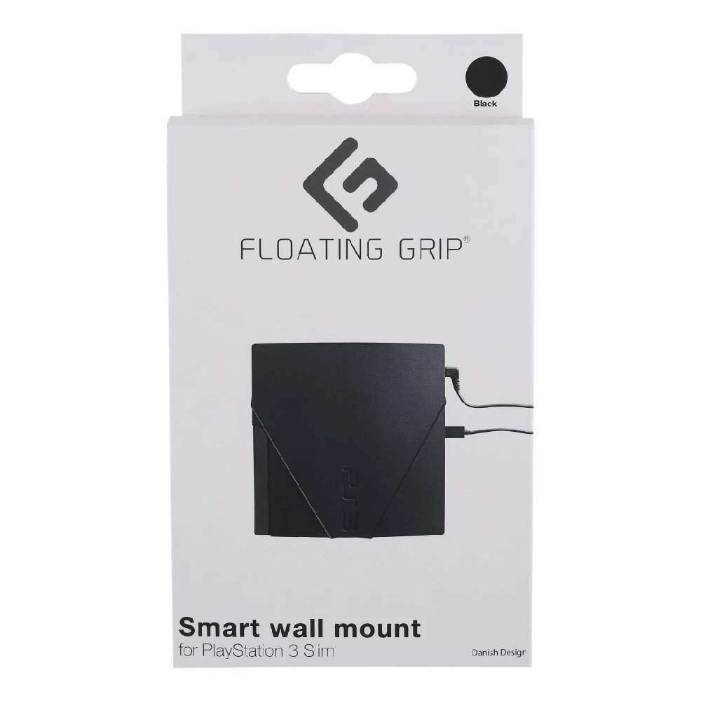 PS3 plonas sieninis laikiklis, pagamintas FLOATING GRIP®, juodas
