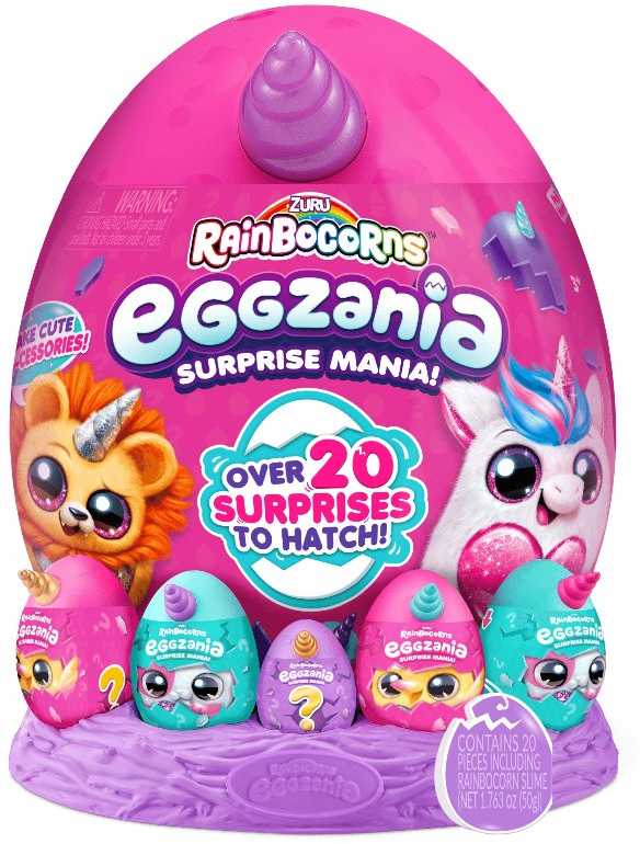 Zuru RAINBOCORNS pliušinis žaislas su daugiau nei 20 siurprizų Eggzania, 9258