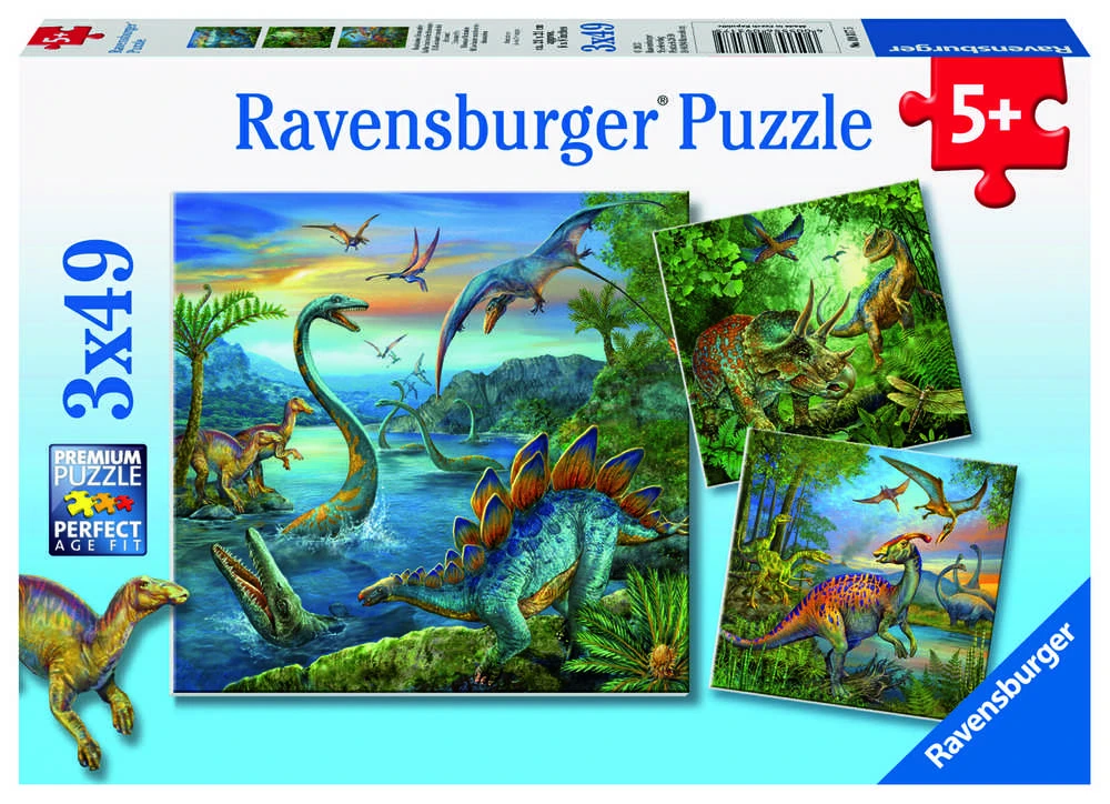 Ravensburger Dėlionė 3x49 vnt. - Dinozaurai