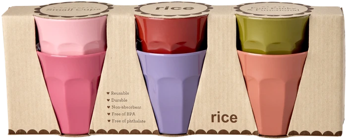 Rice - Melamine Cups - Assorted Solid Colors - Small - 160 ml