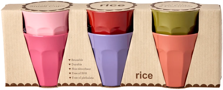 Rice - Melamine Cups - Assorted Solid Colors - Medium