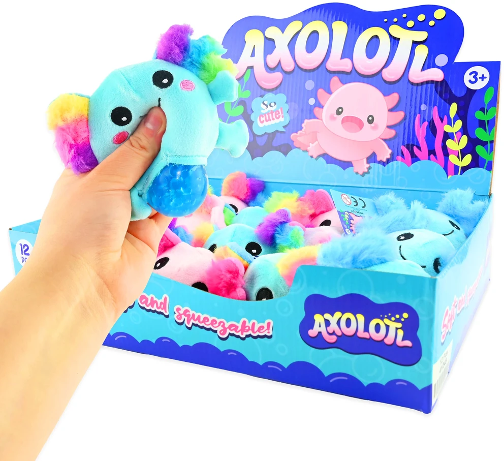 Hobilt Spaudomas pliušinis aksolotlis squishy 7 cm – streso žaislas