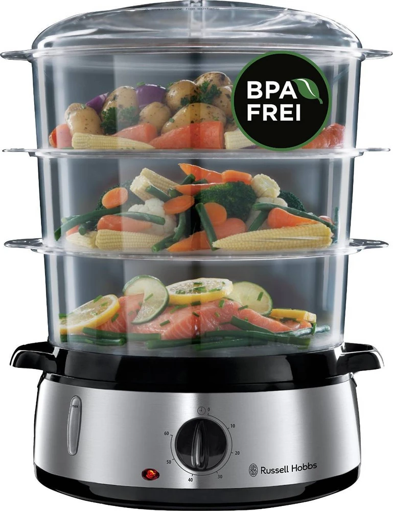 Garų puodas RUSSELL HOBBS Cook@Home 19270-56 steam cooker 9 l 800 W Sidabrinis, Juodas