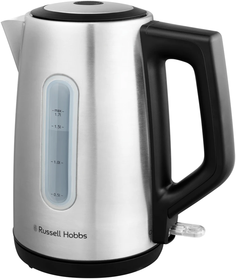 Russell Hobbs virdulys Heaton, šlifuotas nerūdijantis plienas su juodais akcentais, 1,7 l