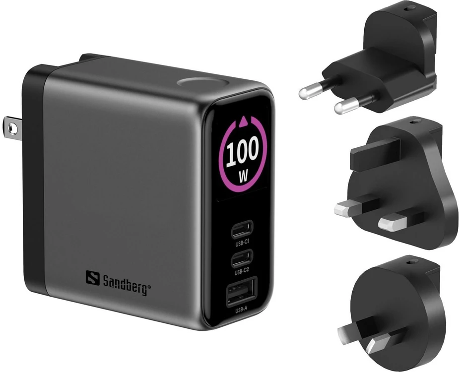 Įkroviklis Sandberg Travel Charger PD100W Ekranas (441-71)