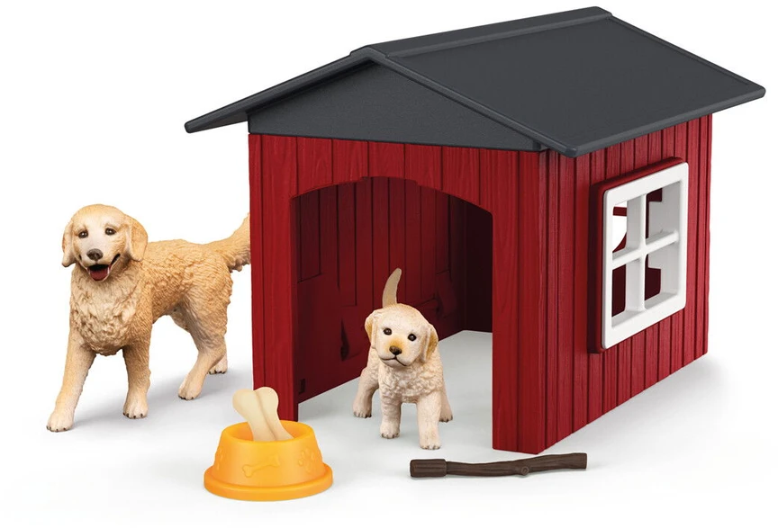 SCHLEICH FARM WORLD Šunų būda su auksaspalviais retriveriais