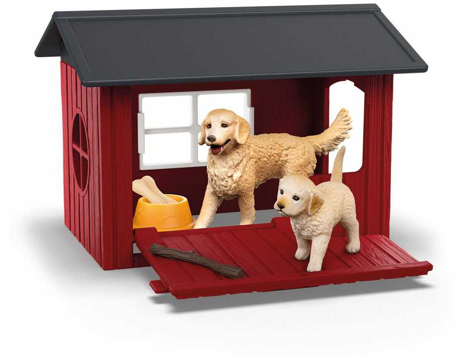 SCHLEICH FARM WORLD Šunų būda su auksaspalviais retriveriais