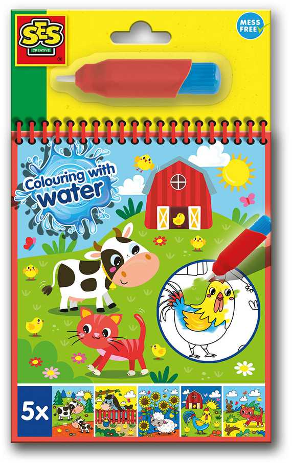 Ses Creative SES akvarelės spalvinimo knygelė su teptuku 00132 01322