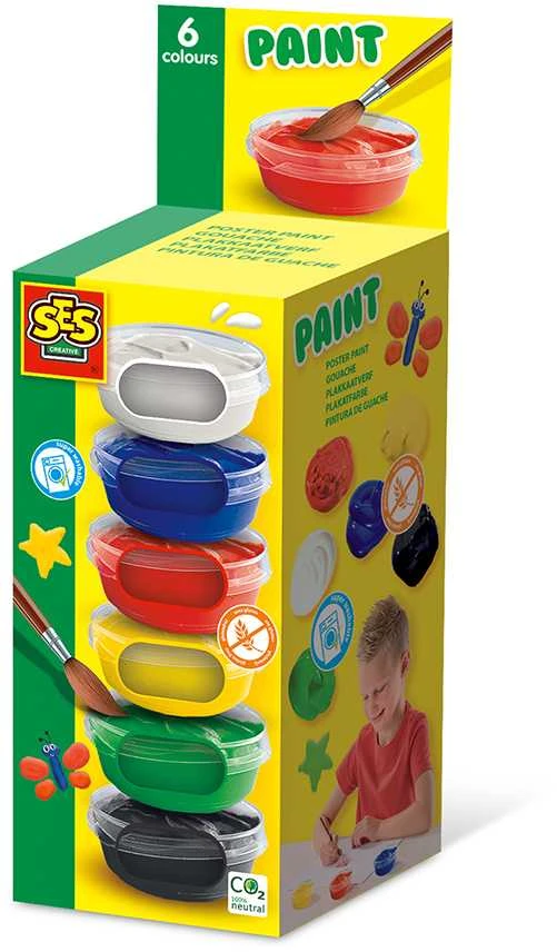 SES Creative – Plakatų dažai 6x45ml – (S00381)