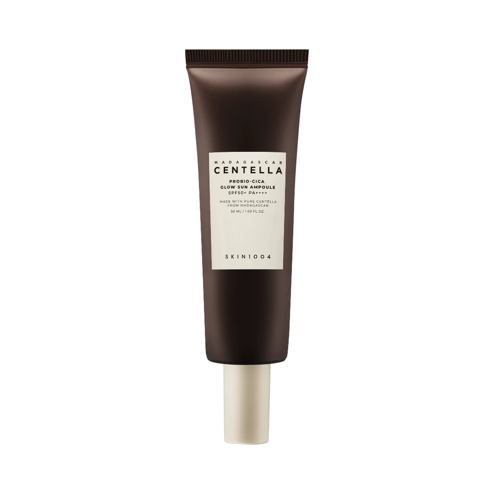SKIN1004 Madagascar Centella Probio-Cica Glow Sun Ampoule SPF 50+ dieninė veido priežiūros priemonė, 50 ml