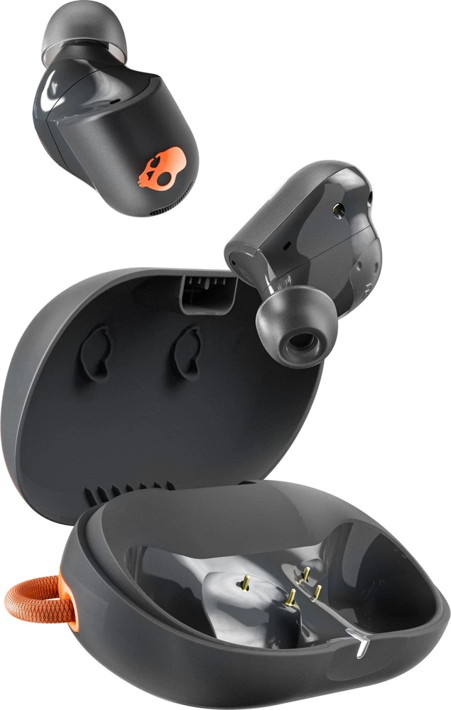 Ausinės „Skullcandy Sesh Active ANC“ su juodomis ir oranžinėmis spalvomis