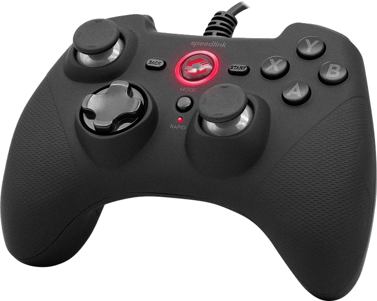 Speedlink - „Rait“ žaidimų pultas, skirtas PC/PS3/Switch, guminis, juodas