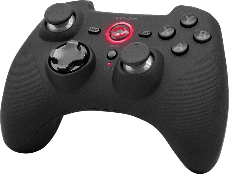 Speedlink – „Rait“ belaidis žaidimų pultas – PC/PS3/Switch/OLED, juodos spalvos, guminis