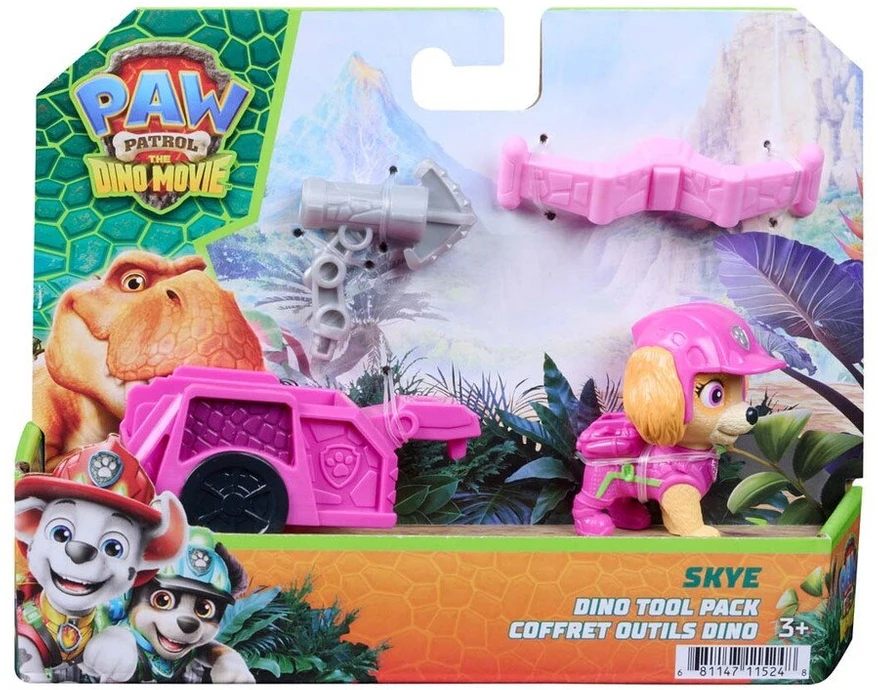 Spin Master Paw Patrulis ir dinozaurai Figūrėlė Skye su gelbėjimo priekaba ir priedai