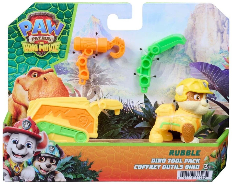 Spin Master Paw Patrol ir dinozaurai Figūrėlė Rubble su gelbėjimo priekaba ir priedais Dino Film