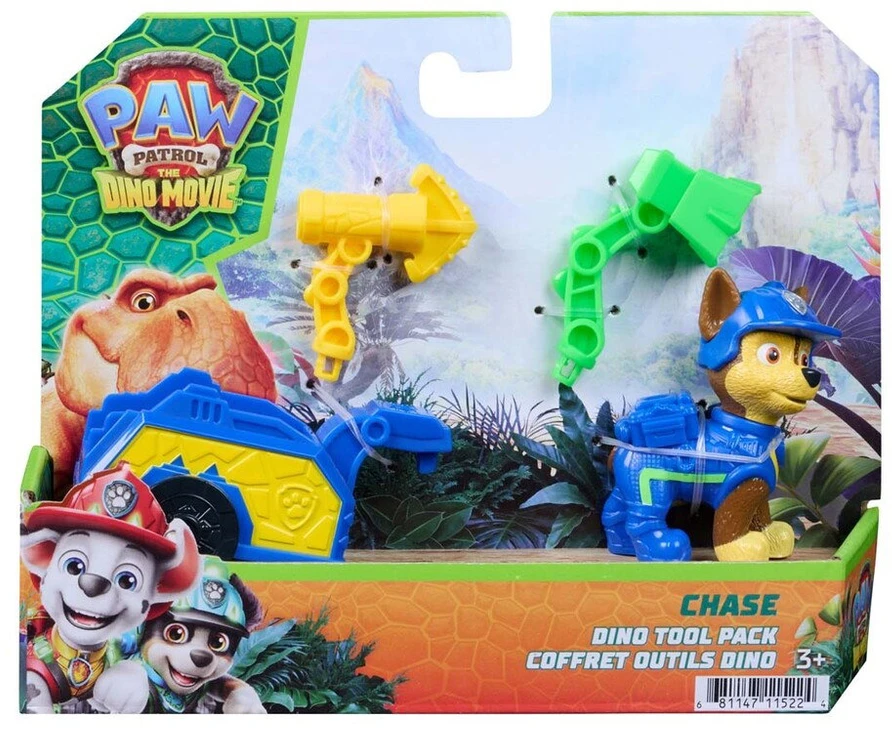 Spin Master Šuniukų patrulis ir dinozaurai Figūrėlė Chase su gelbėjimu, priekaba ir priedai, dino filmas
