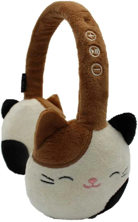 „Squishmallows“ pliušinės „Bluetooth“ ausinės su kamera