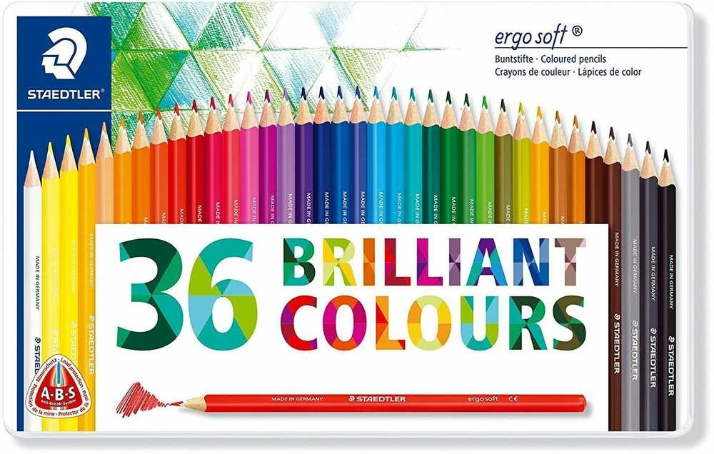 Spalvoti pieštukai „Staedtler Ergosoft“, 36 vnt. (157 M36)