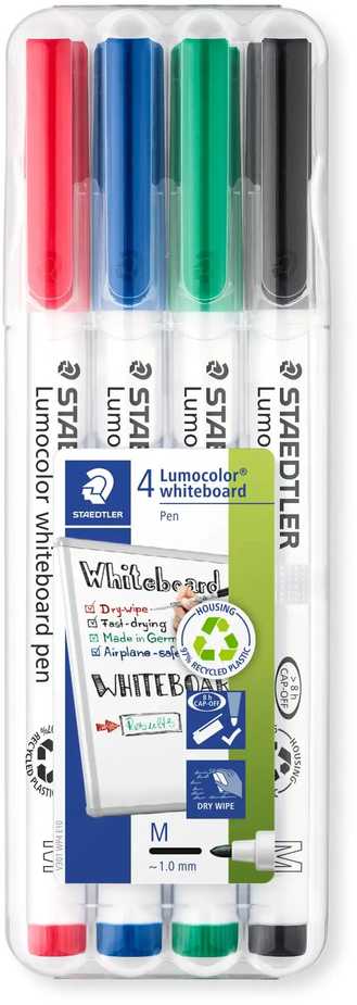 Staedtler - Lumocolor baltos lentos žymeklis - 4 vnt. asorti (301 WP4)