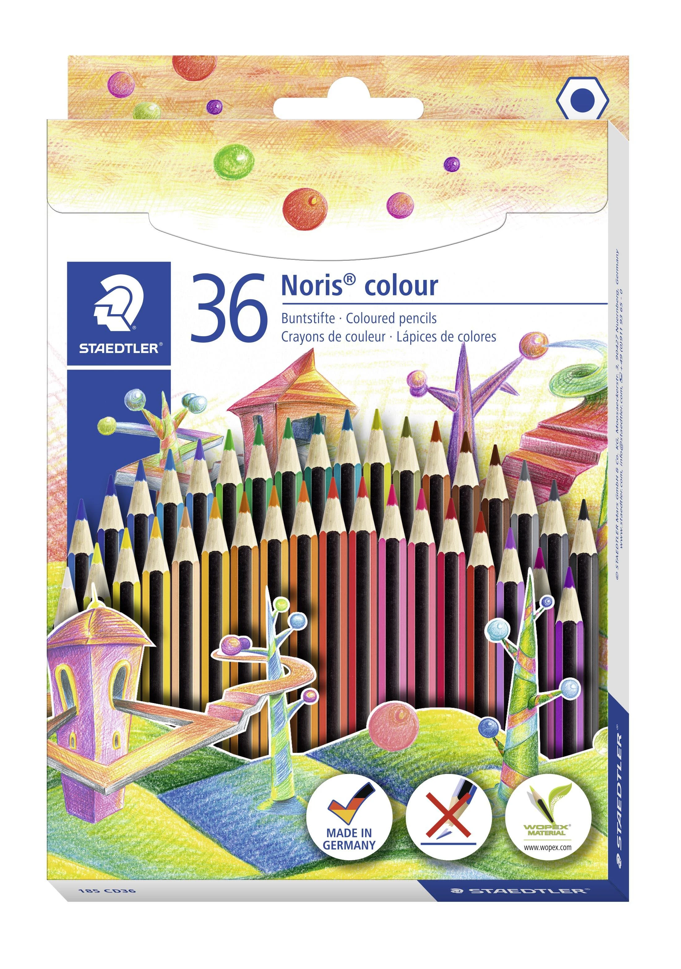 Spalvoti pieštukai STAEDTLER NORIS COLOUR 185, 36 spalvos