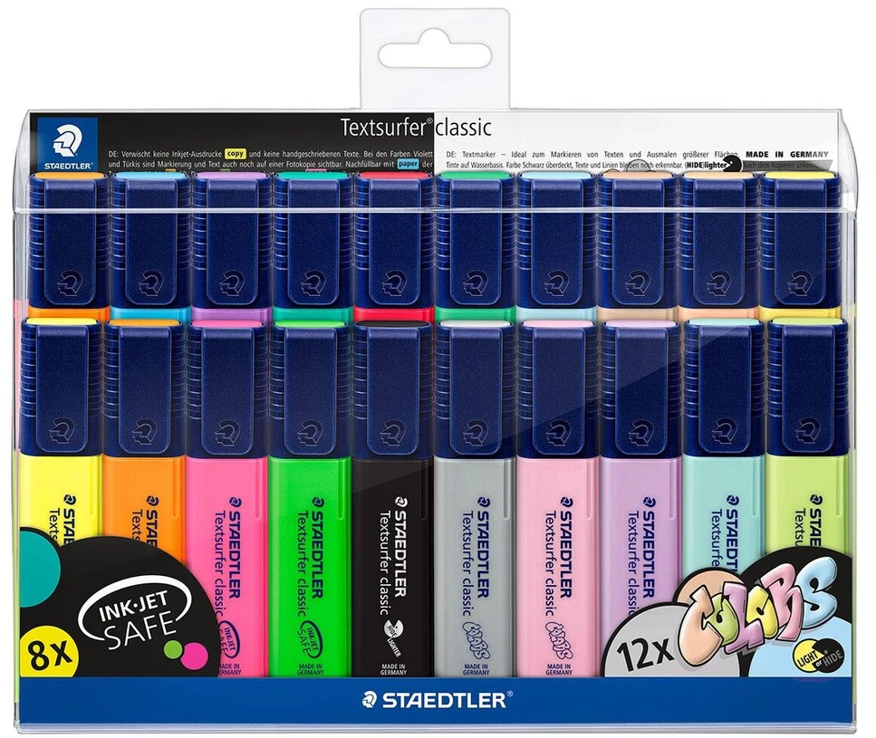 Staedtler – Textsurfer Classic rašalinis žymeklis – 20 vnt. įvairių spalvų (364 WP20)