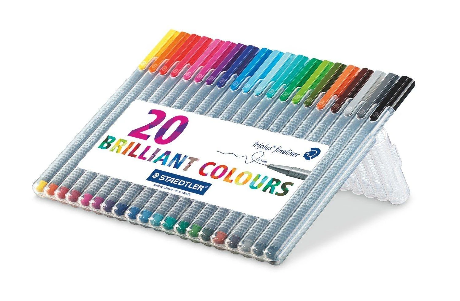 Staedtler Triplus plonasieniai flomasteriai stovinčiame dėkle