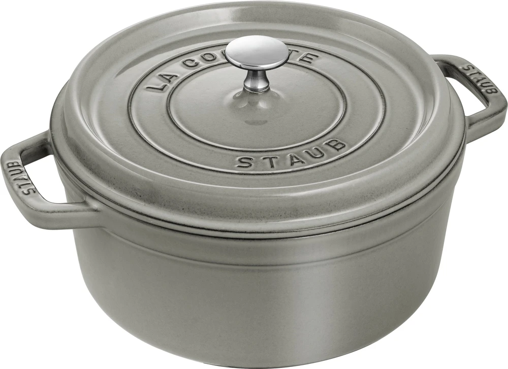 Staub La Cocotte 26 cm apvalus ketaus puodas troškinimui, grafito pilkos spalvos | 40509-312-0