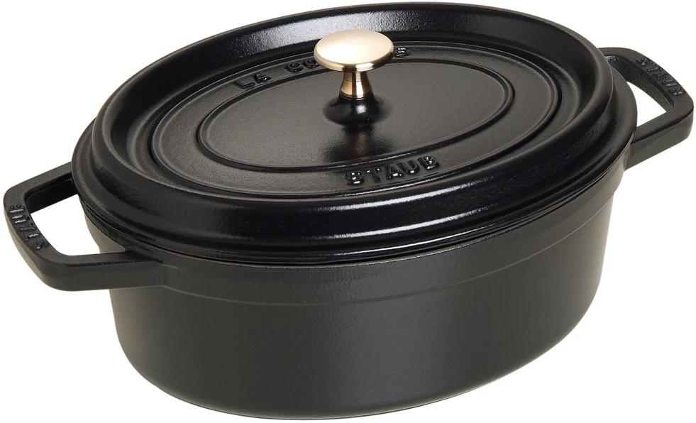 Ovalus ketaus puodas STAUB, 3,2 l spalva: juoda
