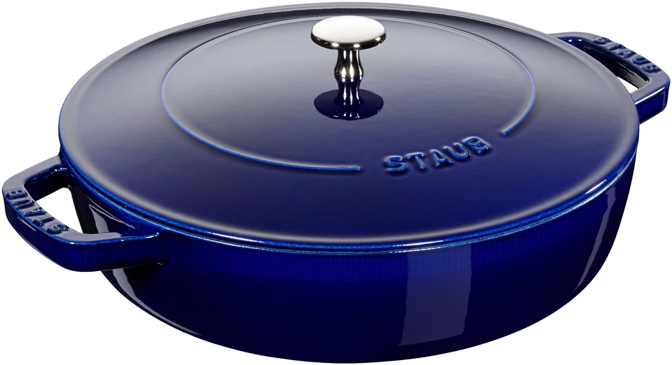STAUB Ketaus keptuvė su dangčiu 24 cm, mėlyna